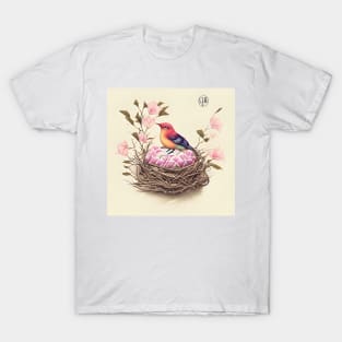 Bird in a Floral Nest T-Shirt